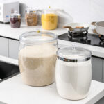 Barrel-shaped sealed container with iron ring Waist Drum Airtight Jar with Iron Ring 6861-6868